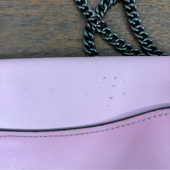 Coach Dinky pink  Crossbody Bag with Gunmetal Chain kisslock  GUC - Picture 10 of 11